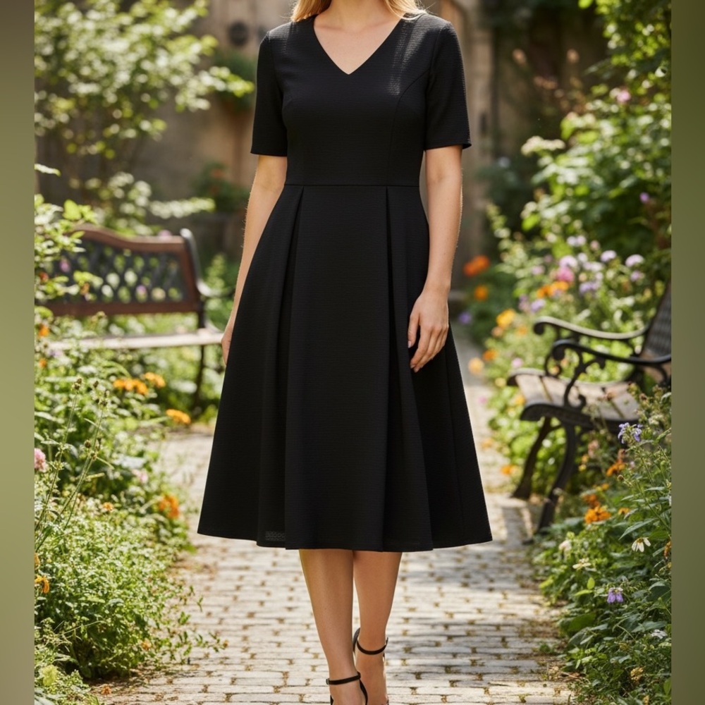 Lane Bryant Textured Black Dress